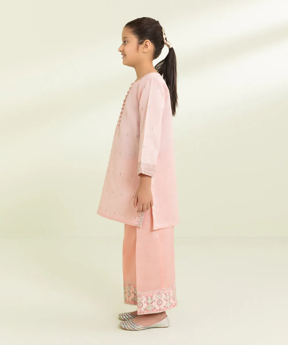 2 Piece - Embroidered Cotton Net Suit