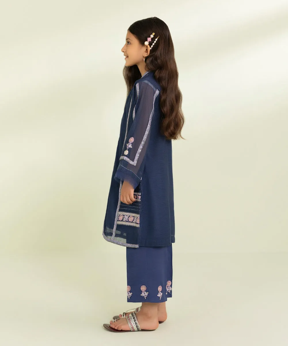 2 Piece - Embroidered Khaddi Net Suit