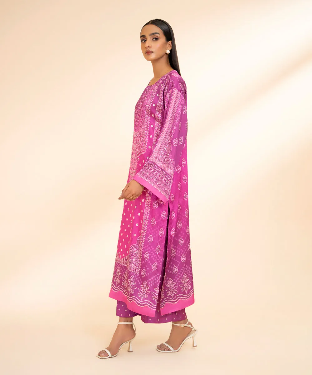 2 Piece - Printed Silk Suit