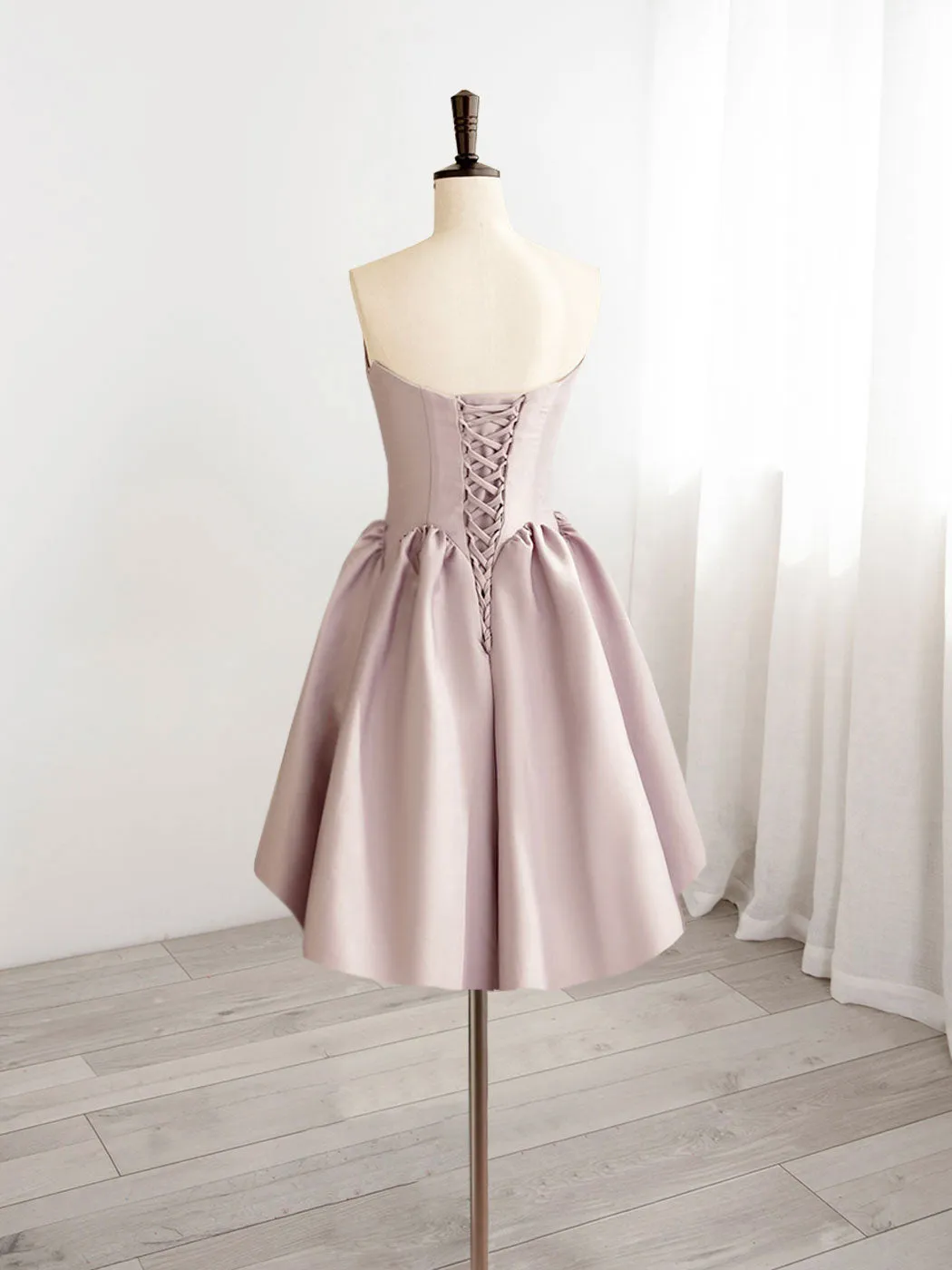 A-Line V  Neck Pink Short Prom Dress, Pink Homecoming Dresses