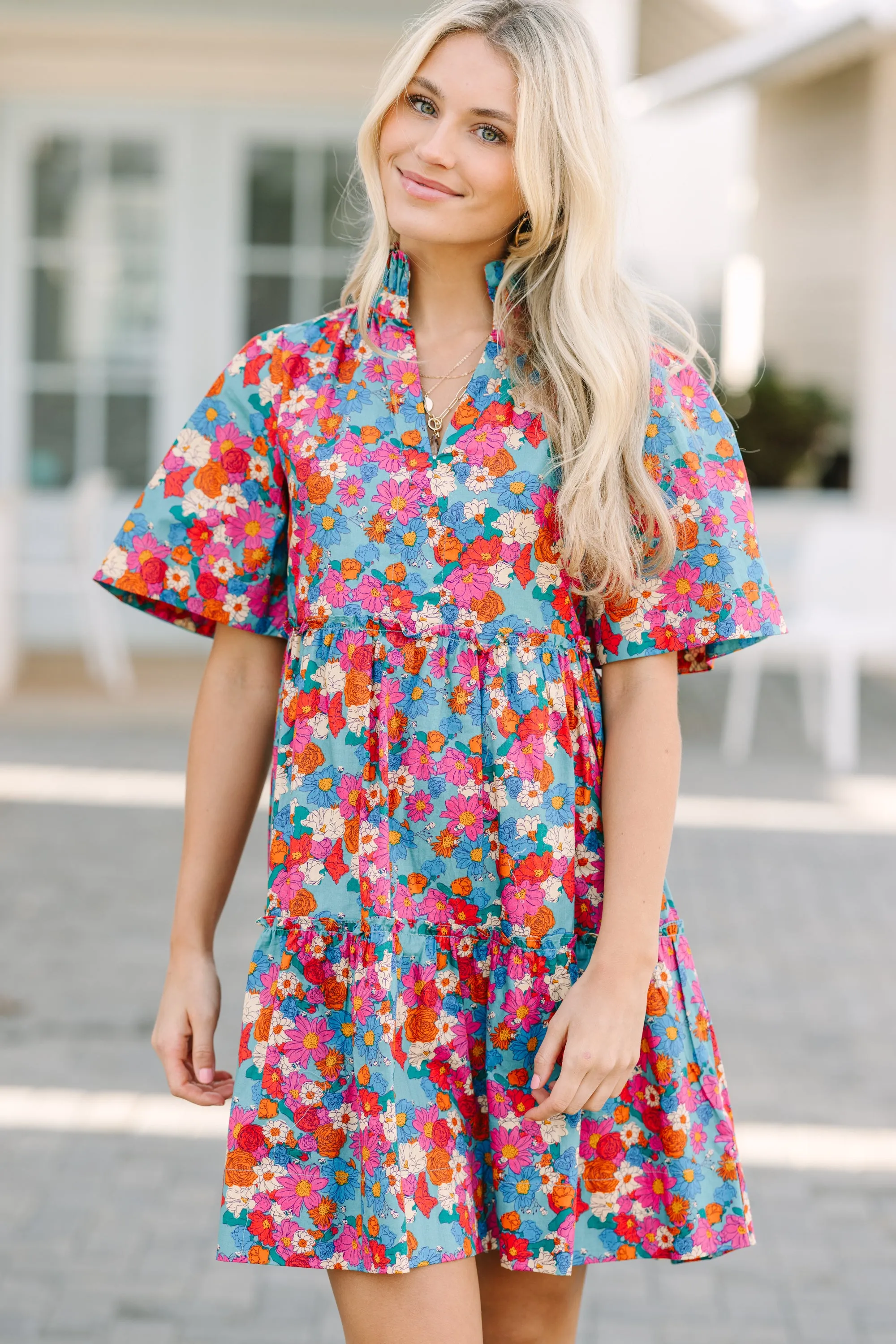 All Heart Blue Floral Dress