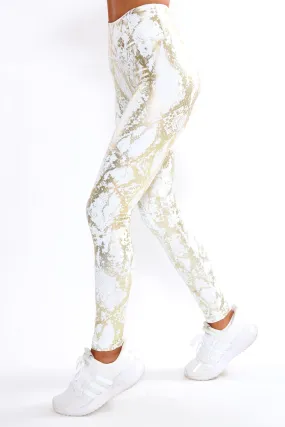 Ariel Snakeskin Fitness Leggings - White