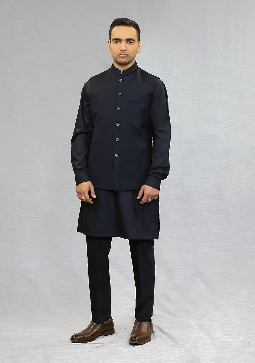 Basic Suiting Dark Sapphire  Traditional Waistcoat