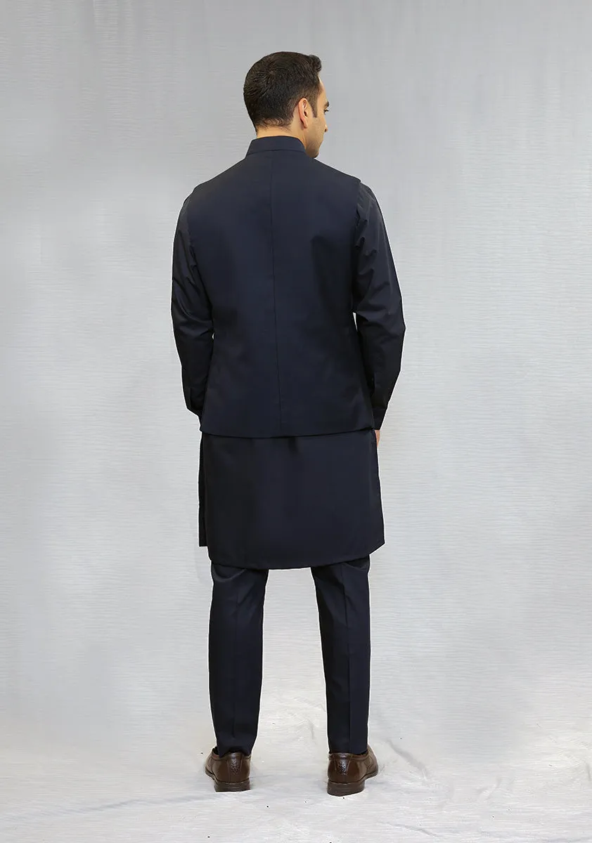 Basic Suiting Dark Sapphire  Traditional Waistcoat