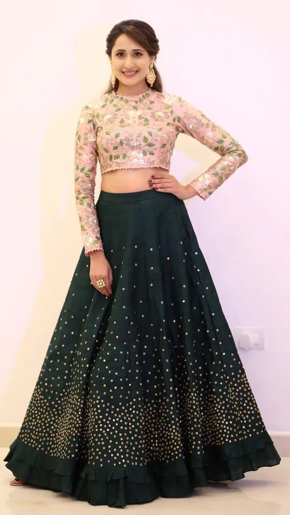 Beautiful Jersey Dusty Dark Green Color Wedding Lehenga Choli