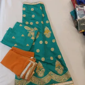 Beautiful Semi Stitched Green Lehenga With Dupatta