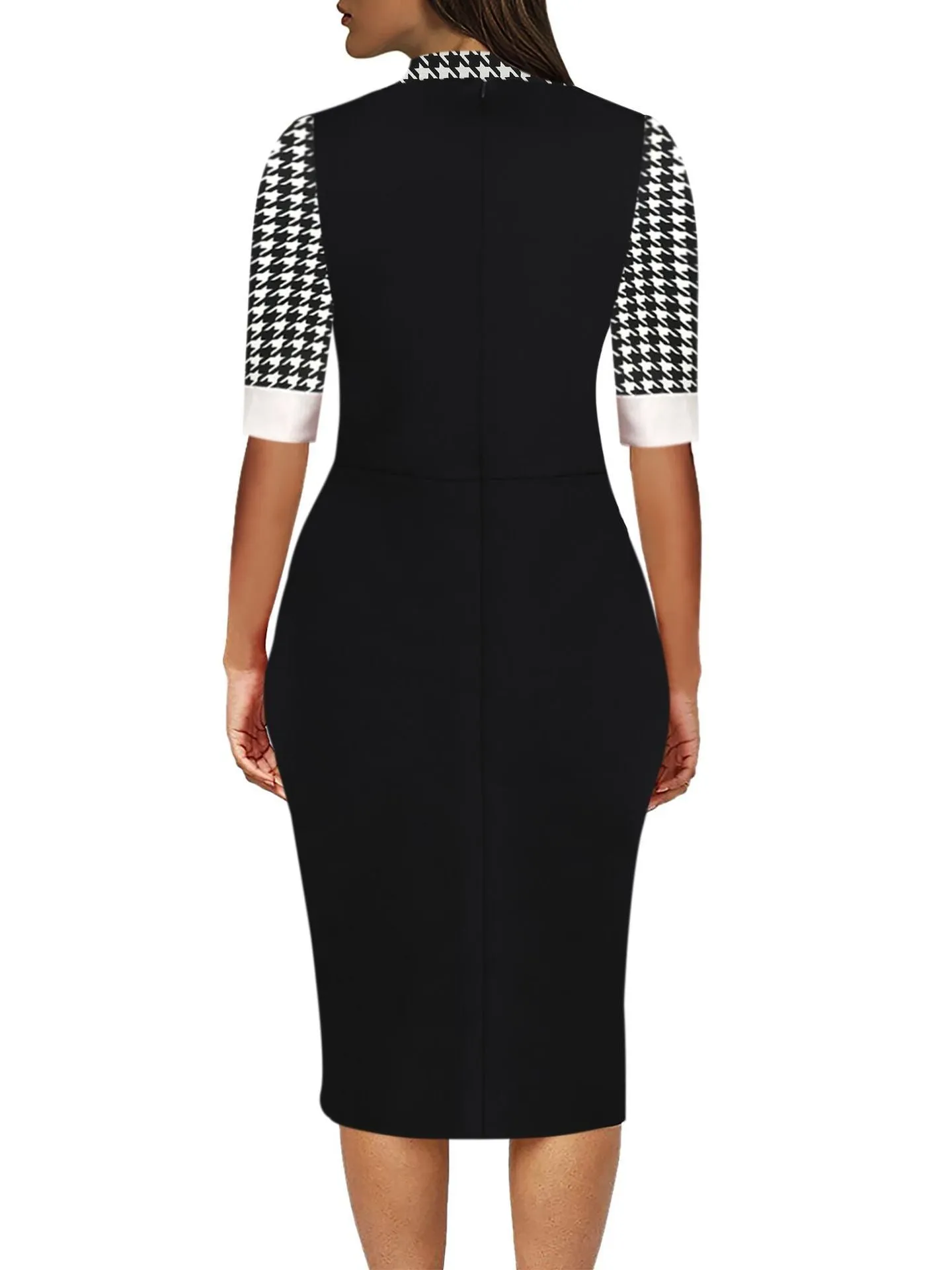 Black & White Houndstooth Sheath Dress