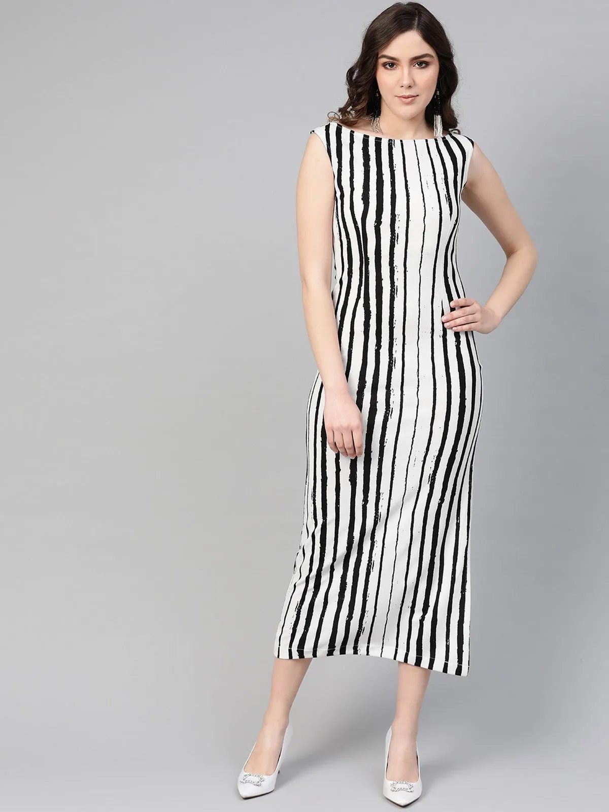 Boatneck Long Dress