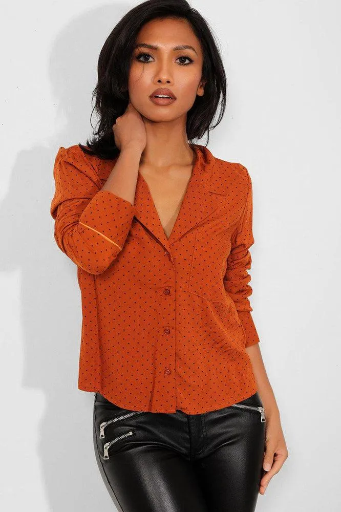 Brown Polka Dot Lightweight Blazer