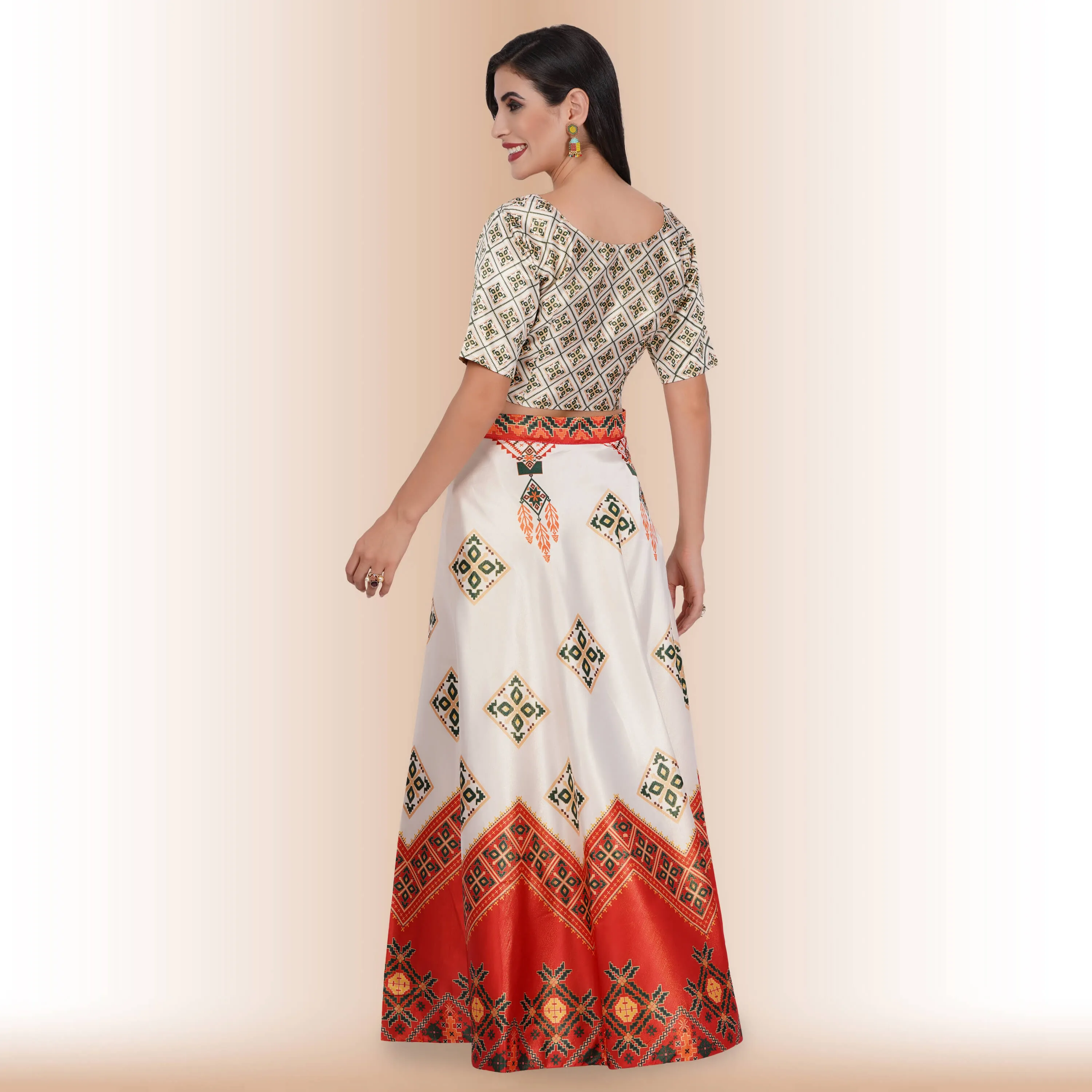 Chania Choli with Geometric Print