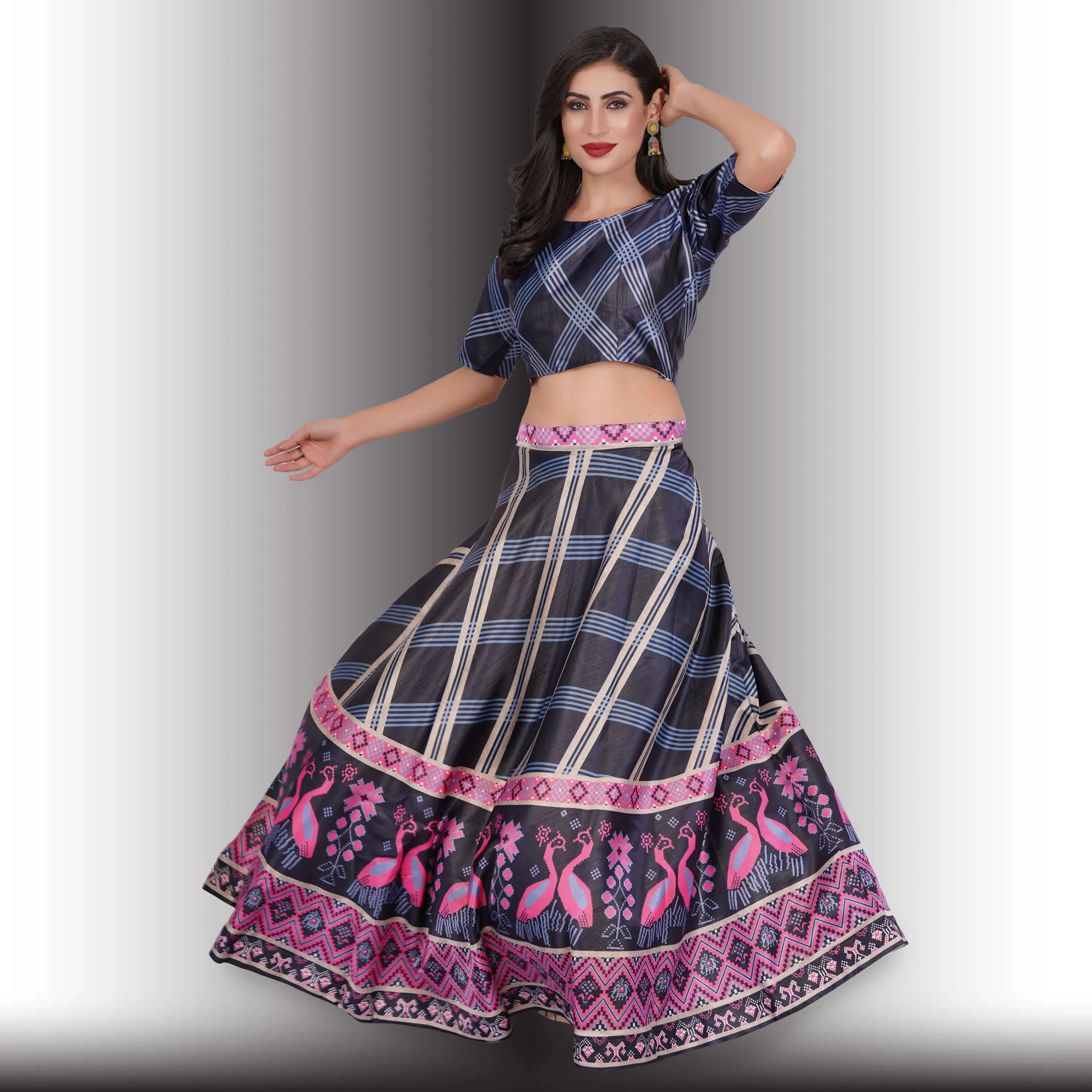 Chania Choli with Geometric Print