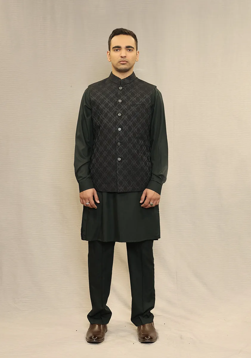 Classic Jamawar Tap Shoe Traditional Waistcoat