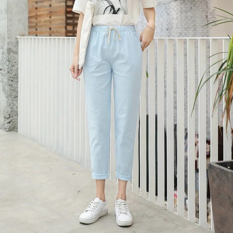 Cotton Loose Fit Linen Pants