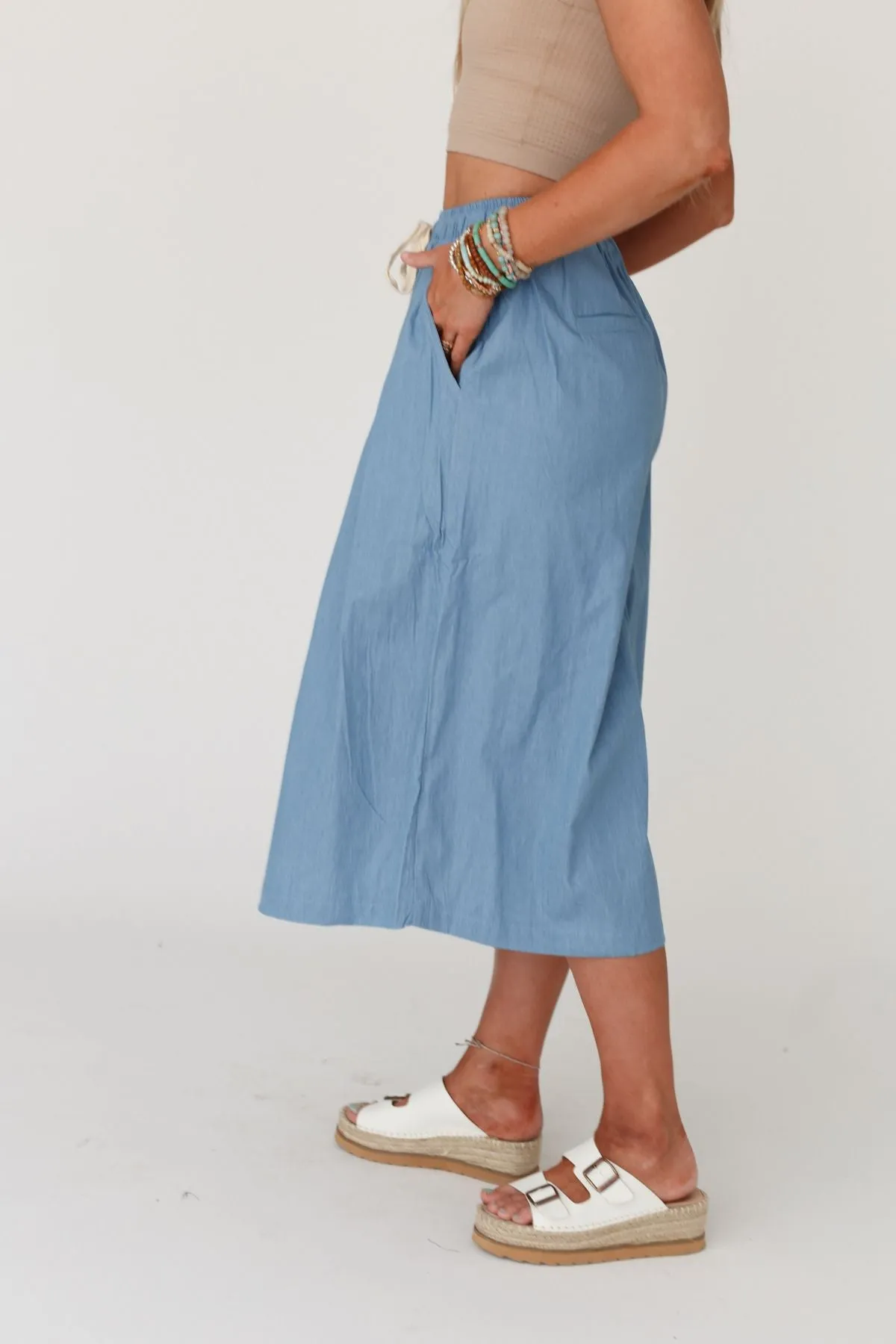 Cures The Blues Culottes - Light Denim