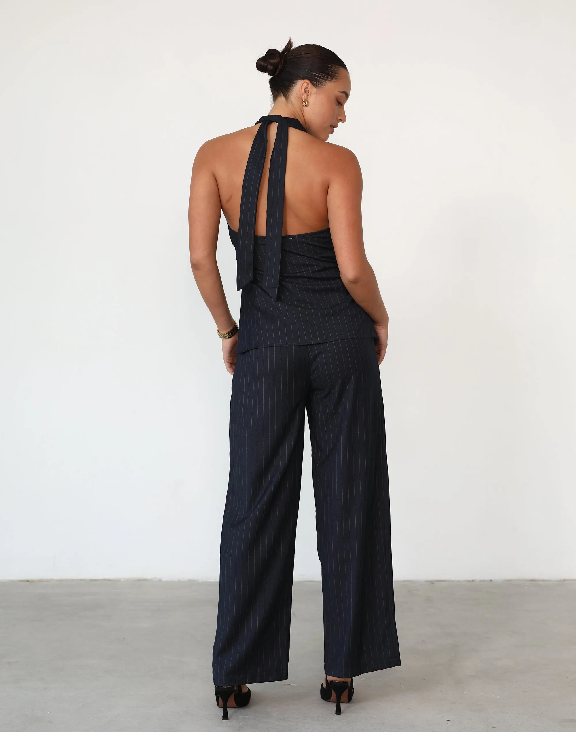 Devyn Pants (Navy Pinstripe)