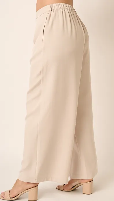 Dorian Wide Leg Pants in Sand