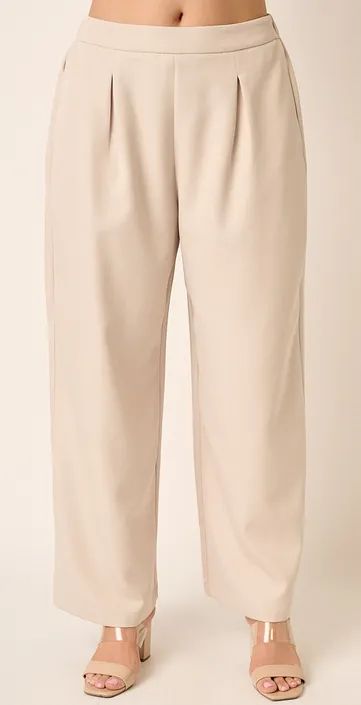 Dorian Wide Leg Pants in Sand