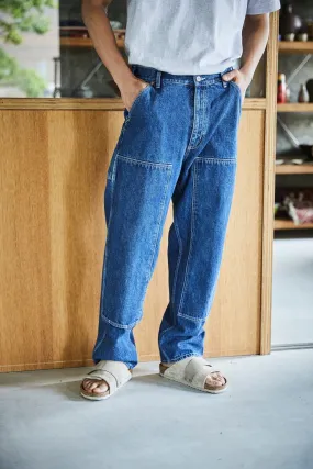 DOUBLE KNEE UTILITY DENIM WORK PANTS 6 MONTH WASH