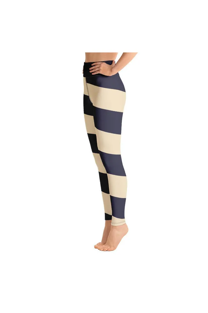 Eclipse Blue Striped Yoga Leggings