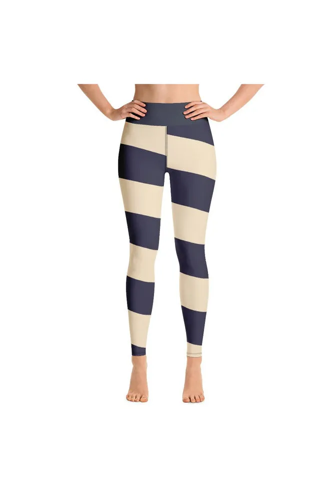 Eclipse Blue Striped Yoga Leggings