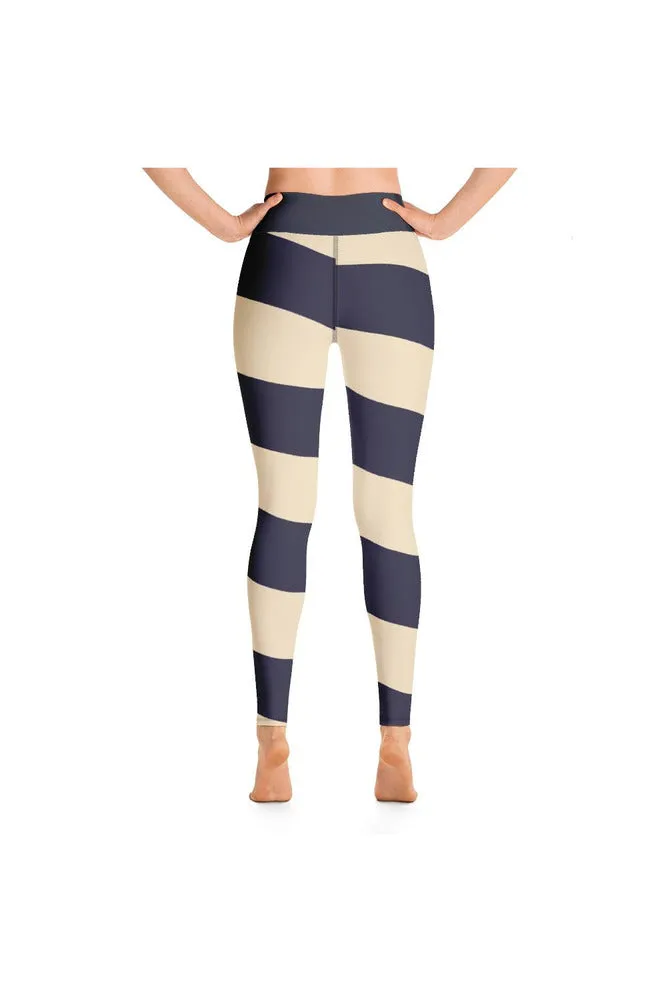 Eclipse Blue Striped Yoga Leggings