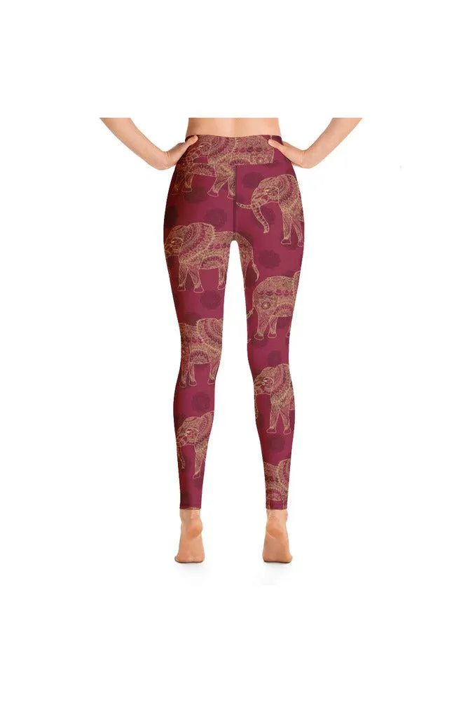 Elephants and Mandalas Yoga Leggings