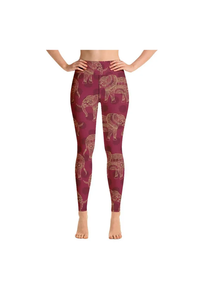 Elephants and Mandalas Yoga Leggings