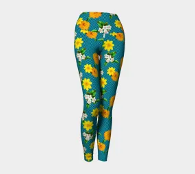 Floral Polkadot Yoga Leggings