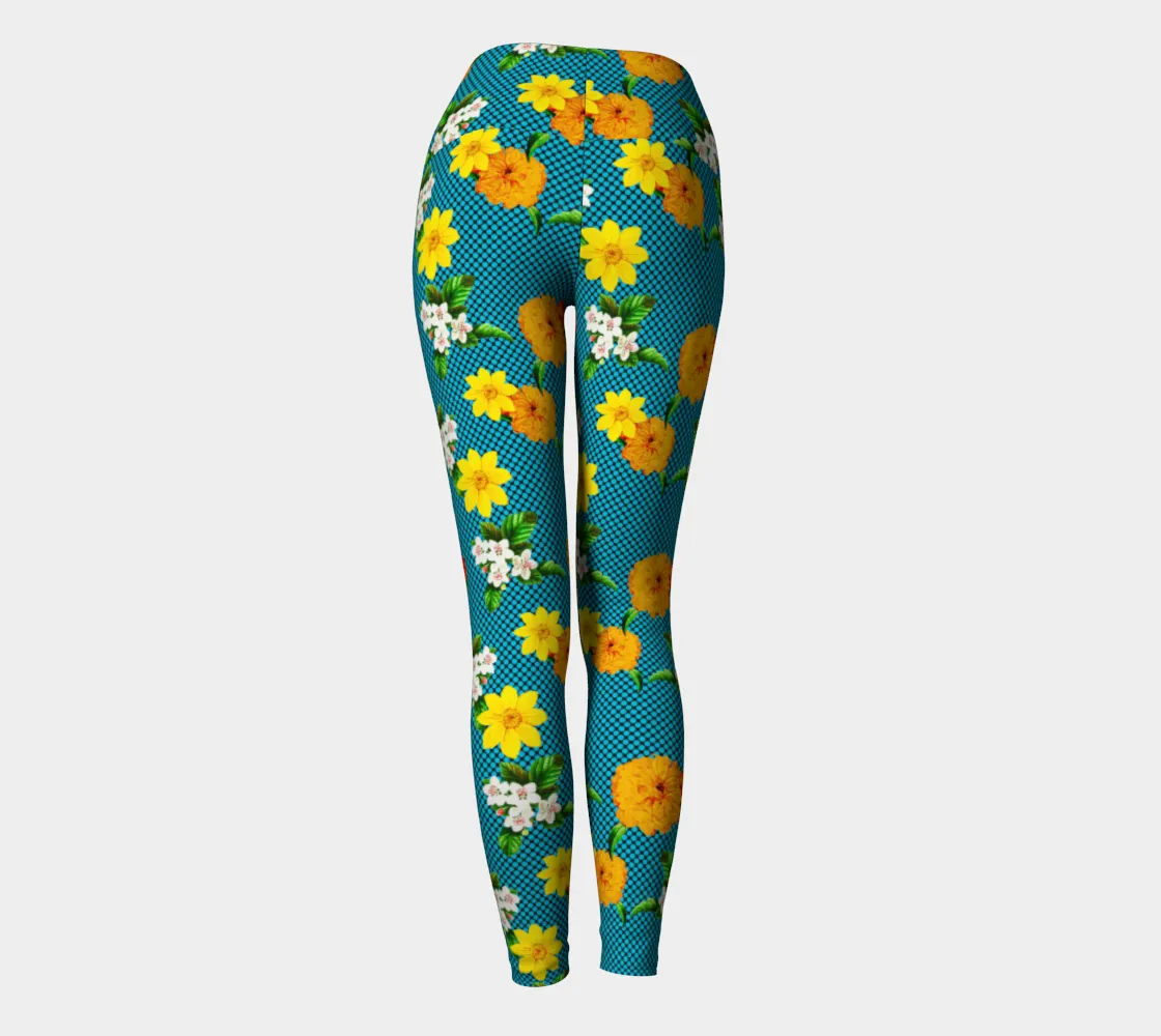 Floral Polkadot Yoga Leggings