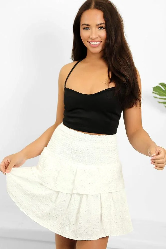 Gold Dots Layered Frills Skirt