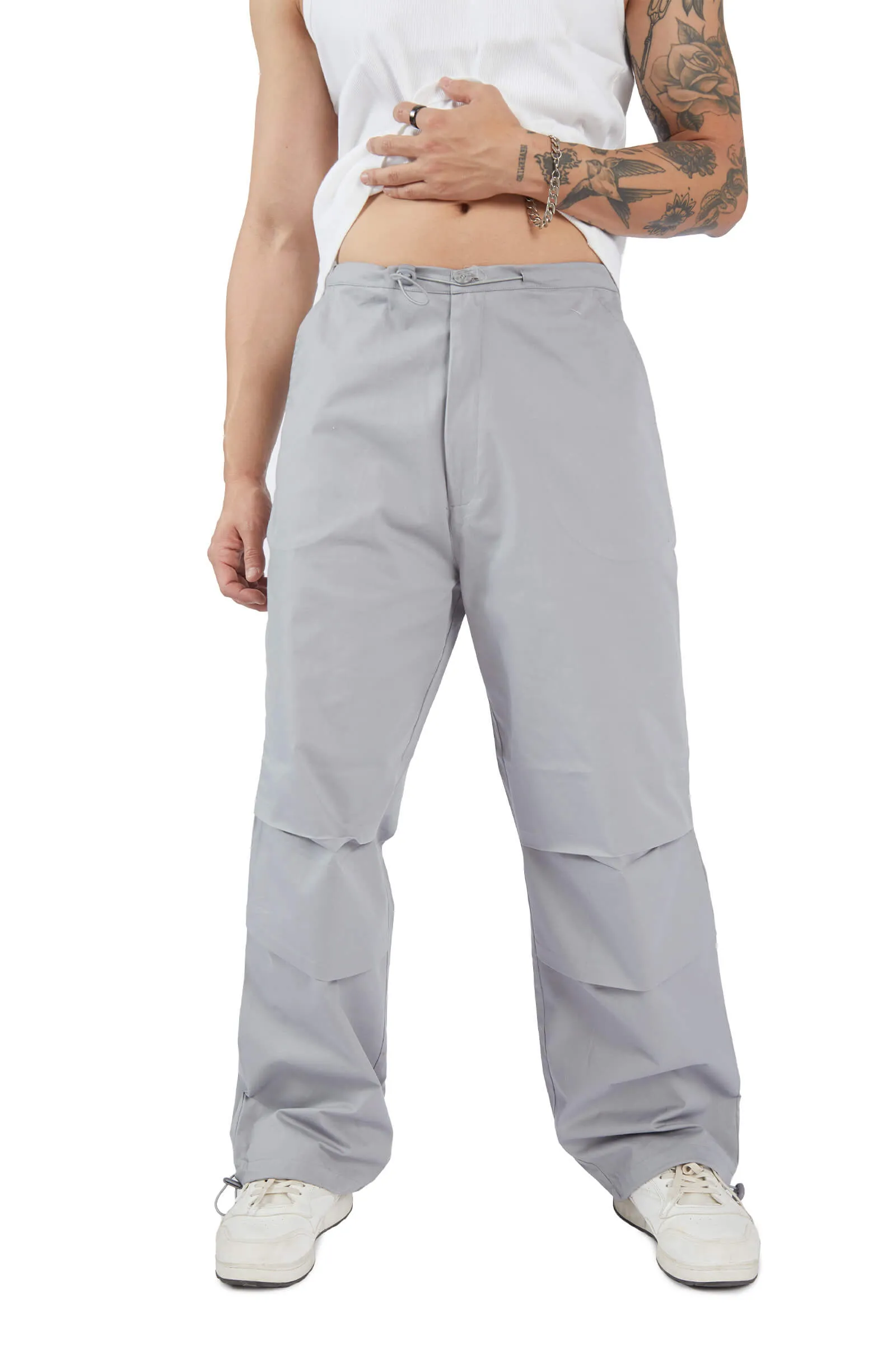 Grey Parachute Pants