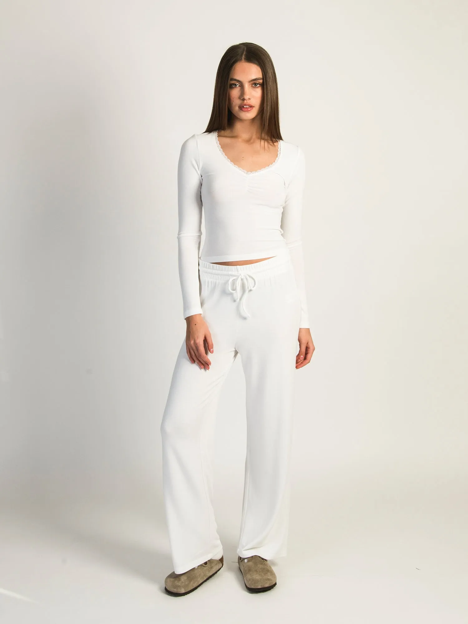 HARLOW MOLLY LOUNGE PANT - WHITE