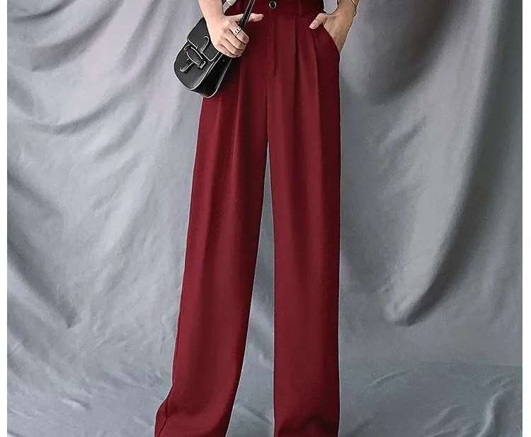 High-Waist Wide-Leg Dress Pants dd15