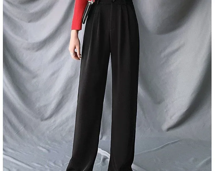 High-Waist Wide-Leg Dress Pants dd15