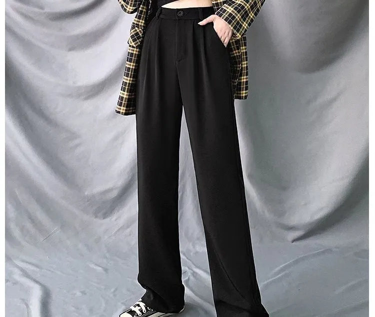 High-Waist Wide-Leg Dress Pants dd15