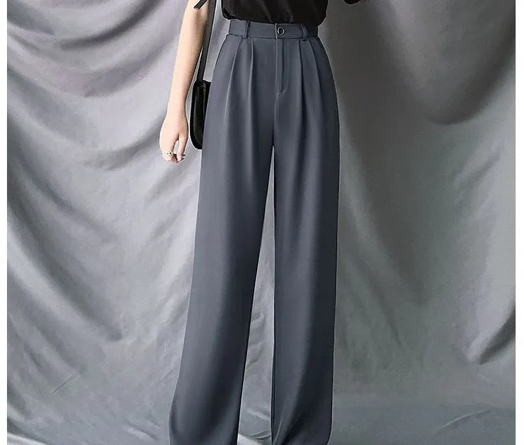 High-Waist Wide-Leg Dress Pants dd15