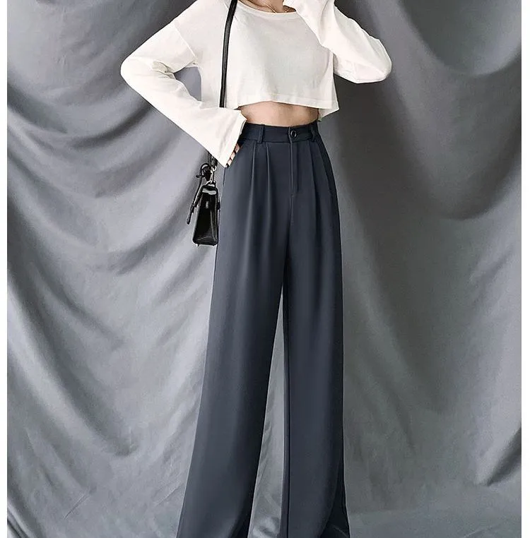 High-Waist Wide-Leg Dress Pants dd15