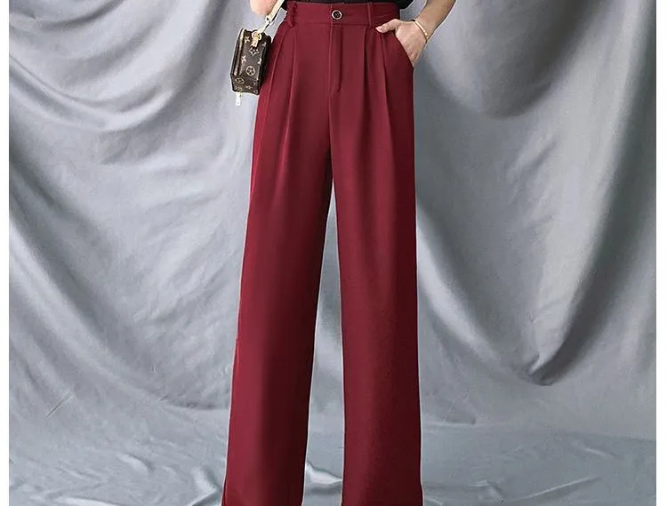 High-Waist Wide-Leg Dress Pants dd15