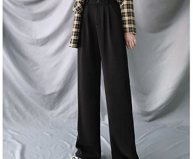 High-Waist Wide-Leg Dress Pants dd15