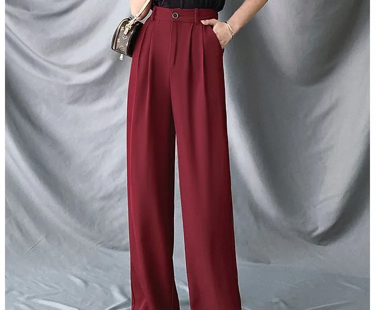 High-Waist Wide-Leg Dress Pants dd15