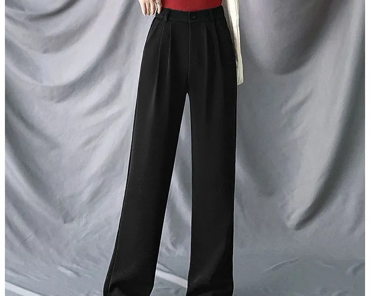 High-Waist Wide-Leg Dress Pants dd15