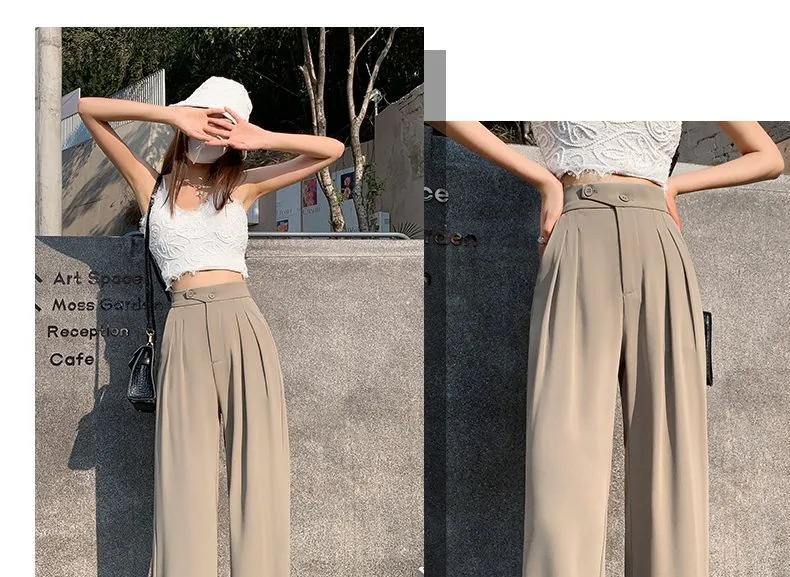 High Waist Wide Leg Dress Pants (Various Designs) dd25