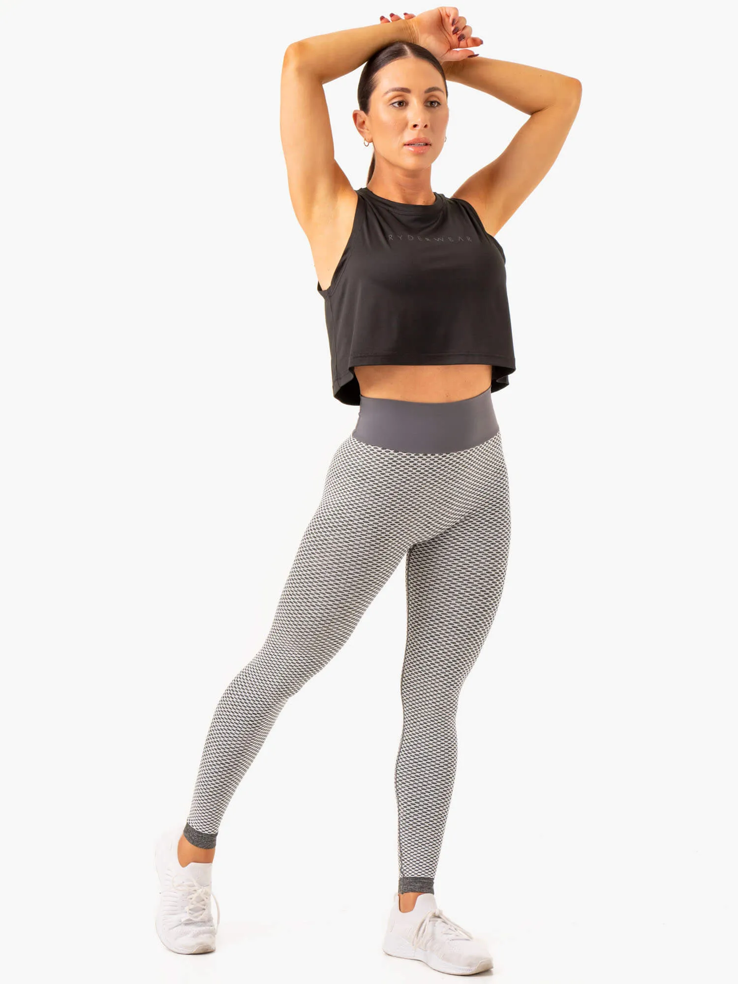 Honeycomb Scrunch Seamless Leggings - Grey Marl