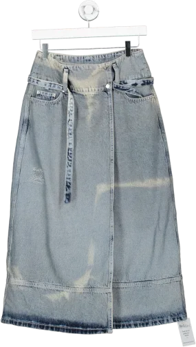 HOUSE OF SUNNY Blue Lower Rider Denim Skirt UK 6