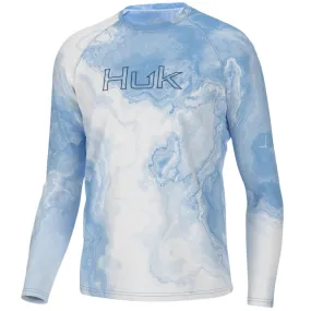 'Huk' Men's Pursuit Brackish Rock Crew Neck - Azure Blue