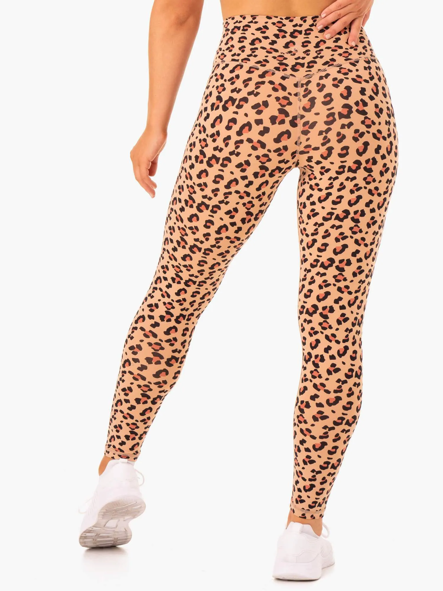 Hybrid Full Length Leggings - Tan Leopard