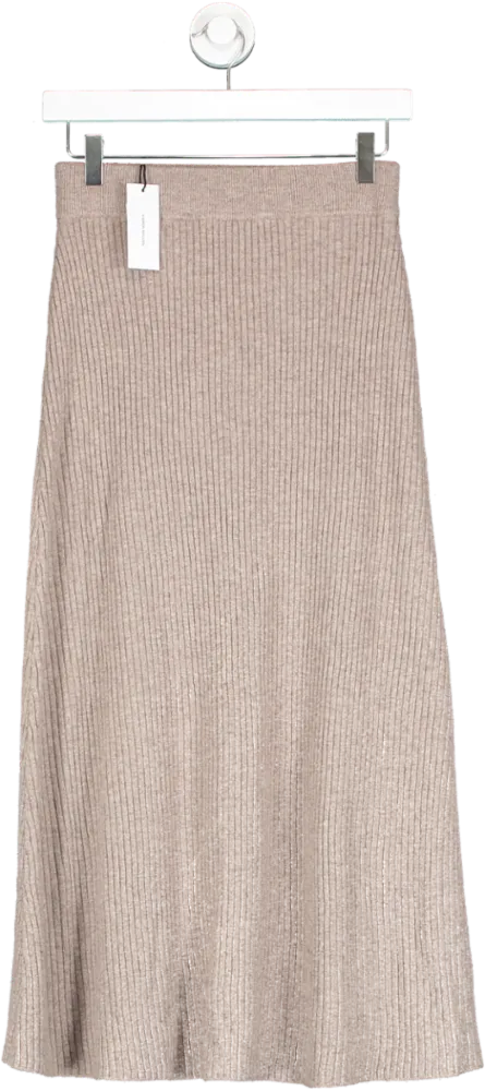 Karen Millen Brown Cashmere Wool Knit Skirt UK S