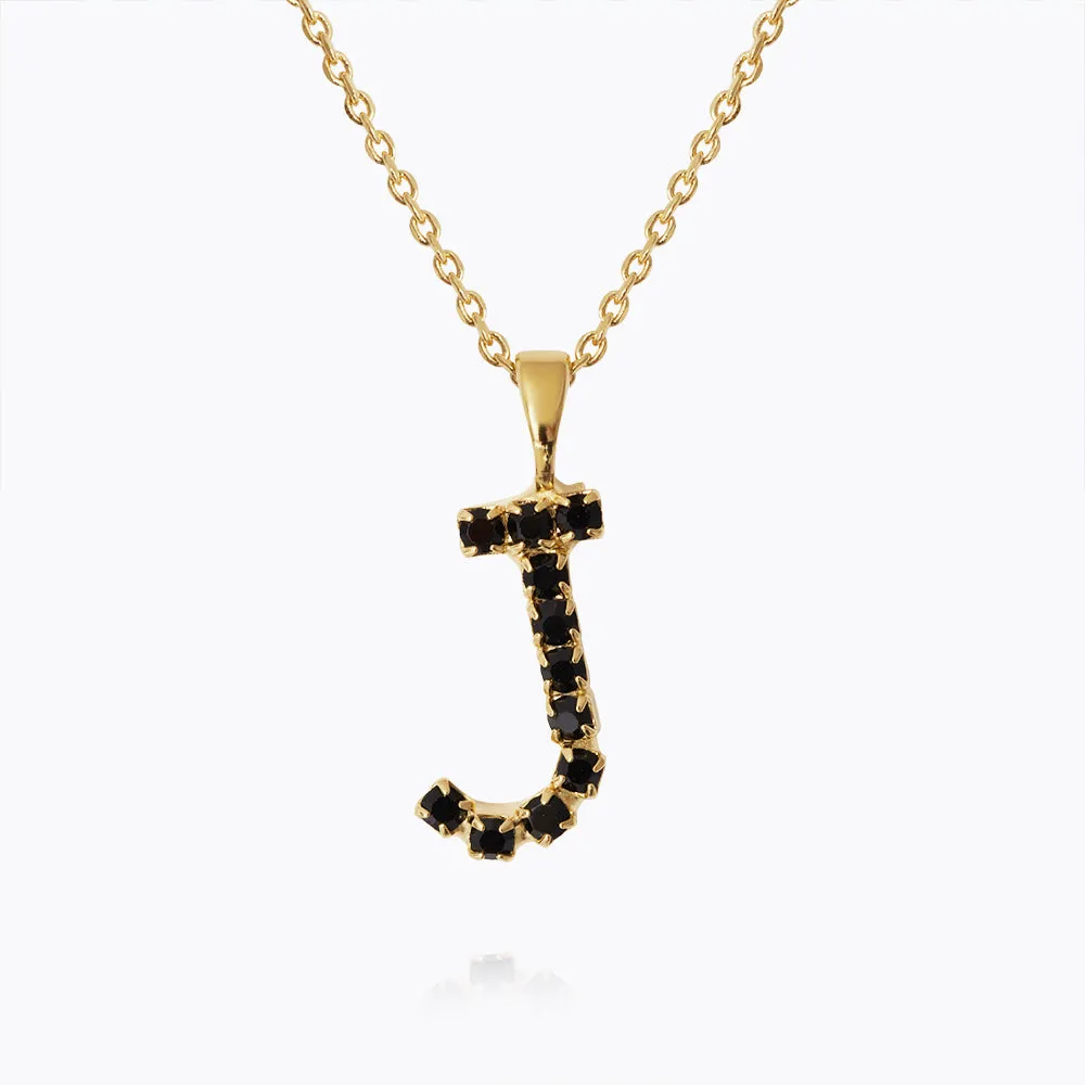 Letter Necklace J / Black