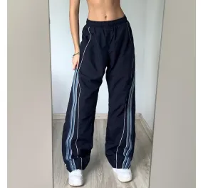 Low Rise Striped Loose-Fit Wide-Leg Sweatpants dd3