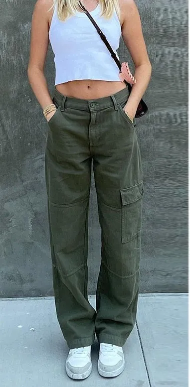 Low Waist Cargo Baggy Pants